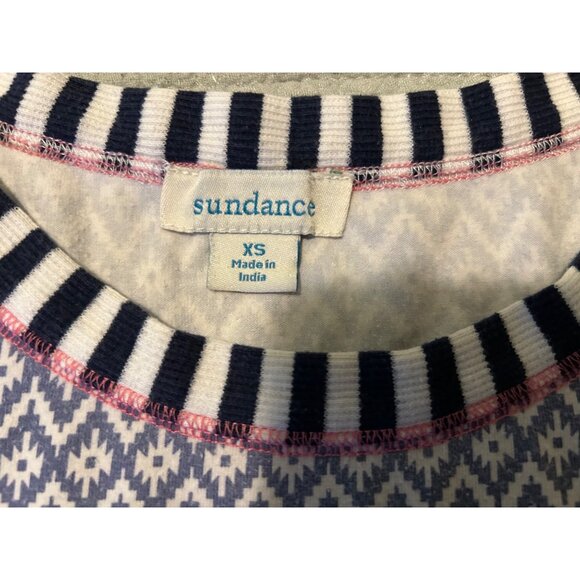 Sundance Thermal Tee T Shirt Size XS Embroidered Geometric Print Bohemian Casual - Picture 5 of 11
